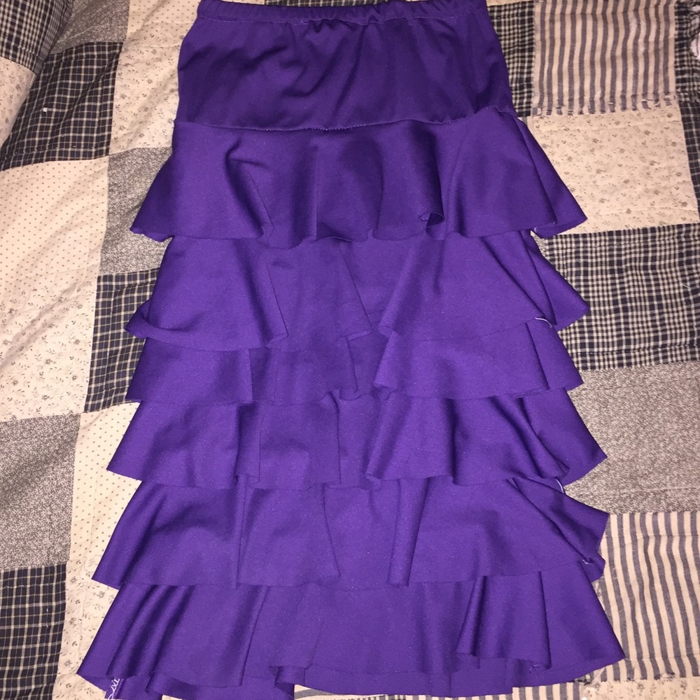 Girls Purple Ruffle Skirt Size 6